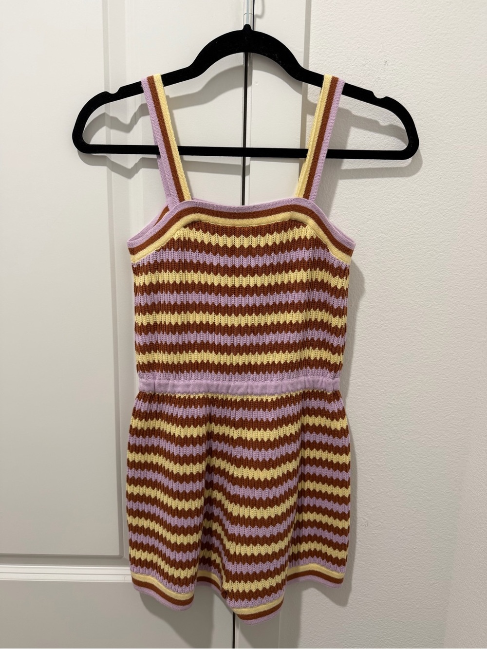 Zimmermann Girls Pop Textured Knit Playsuit in Multicolour - Yellow & Lavender - Picture 4 of 6